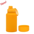 Orange 650ml stainless steel sports bottle with matte finish and convenient carry loop - 650ml / Earth Yellow-Sport (New)
