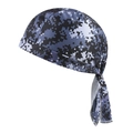 Blue and black digital camouflage bandana cap with adjustable tie-back for outdoor sports - Black Grey Digital Camouflage (2#)