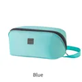 Light blue travel organizer bag for underwear and socks with convenient side handle - Blue