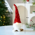Light-up Christmas Gnome ornament with red sequin hat and 32cm height for festive decor - Short Leg Glowing Style / Red Short Leg Gnome