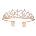Funkelndes Diadem zum 43. Geburtstag in Roségold mit Kristallen und Haarkämmen - 43 Jahre alt