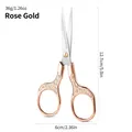 Rose gold vintage crane embroidery scissors with embossed handle 12.7cm length - Retro Plum Blossom Style / Rose Gold / 1 Piece (OPP Bag)