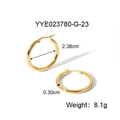 Dettaglio di orecchini a cerchio in acciaio dorato con dimensioni e peso di 8,1 g - Oro (2.38cm)