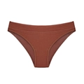 Slip da donna in cotone a coste rosso mattone con ampia fascia elastica in vita - S / Rosso Mattone