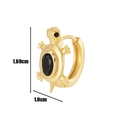 Gold turtle cartilage earring with black oval gemstone and dimensions 1.69cm by 1.0cm - Large Black Zirconia Turtle Style (413-5#) / Gold Yellow