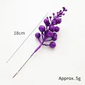 18cm künstlicher lila Glitzer-Beeren-Zweig für Weihnachtsbaum DIY Deko, Gewicht 5g - Dunkellila