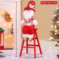Christmas Santa doll sitting ornament with long legs, red sequins hat and gold boots - Santa Claus (Red Ladder)