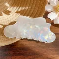 Iridescent mermaid style hair claw clip with wavy edges in pearl finish - Cloud 10.5cm / Iridescent White