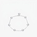 Elegante bracciale in argento sterling S925 con otto lucenti perle bianche da donna - Argento 925 / Argento