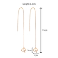 Rose gold cloud and lightning tassel earrings with cubic zirconia and chain drop design - NE1039 Lightning Cloud