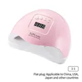 Pink and white 120W SUN X5 Plus UV LED nail lamp with 36 beads and digital timer display - SUN X5 Plus Pink-US Plug