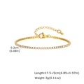 Detailansicht des 2mm vergoldeten Tennisarmbands mit Maßen und weißen Steinen - Armband / 2.0mm / Gold