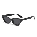 Retro-Sonnenbrille für Damen im schwarzen Katzenaugen-Stil mit dunklen Gläsern - Schwarzer Rahmen Schwarz Graue Gläser