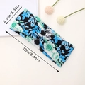 Detail view of the Halloween headband dimensions showing 22cm length and 8.5cm width - Blue-Green Floral Skull