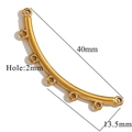 Golden bohemian multi-hole curved connector for DIY jewelry, 40mm x 13.5mm size - 40mm / Gold