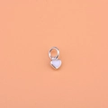 Colgante de corazón en plata S925 con esmalte blanco para creación de joyas DIY - Blanco