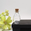 Mini-Ovale Glas-Wunschflasche mit Korken für DIY-Dekoration und kleine Bastelarbeiten - Transparente ovale Flasche mit Korken