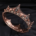 Vintage Barock Perlenkönigin Krone aus Bronzelegierung für Brauthochzeit Kopfschmuck - Antik-Bronze