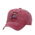 Burgundy vintage washed cotton baseball cap with Surf Wave embroidery detail - Burgundy