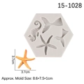 White silicone mold for seahorse, mermaid tail and starfish fondant with measurements - 8.6*7.5*1cm / Gray