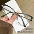 Matzwarte cat-eye metalen brilmonturen in clubmaster-stijl voor dames en heren - Mat Zwart Frame
