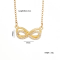 Collana infinito dorata con pendente in zircone bianco su sfondo bianco professionale - Piccolo-Oro-Infinito 666