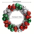 Detailweergave van 33cm kerstkrans in rood groen en zilver met afmetingen erbij - Rood Groen Zilver