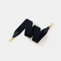 Navy blue wide woven shoulder strap with leather ends and gold lobster clasps - Blue Gold Buckle / Width 5cm Length 70cm