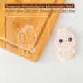 Clear acrylic snowman cookie stamp and cutter tool for festive Christmas baking - Snowman A Stamp (QA0351)