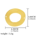 Golden hammer-textured oval stainless steel pendant charm with size dimensions and weight - Golden Hammered Oval (A0010001)