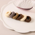 Set di 6 elastici per capelli in maglia colori crema grigio e marrone per coda alta - Colori caffè