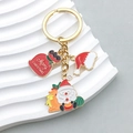Golden Christmas keychain with Santa Claus, Xmas hat and Merry Christmas pouch pendant - Lucky Bag Hat Santa Style (ER817)