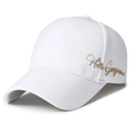 Witte katoenen baseballpet met gouden Hello Gorgeous borduursel aan de zijkant - Wit