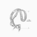 Silver celestial ring with irregular texture and adjustable 1.7cm opening size - Steel Color (086 Style) / 1.7cm (Adjustable)