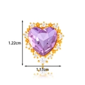 Titanium steel heart stud earring with purple crystal and gold finish, size 1.22x1.17cm - Gold Purple Heart Style (AMY5-3#Gold)