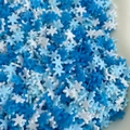 Blue and white snowflake clay sprinkles for DIY slime and cake decoration - Mixed Snowflakes / 20g