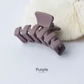 Matte finish large purple hair claw clip for women with non-slip wavy teeth design - Purple