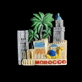 Morocco resin fridge magnet with vibrant 3D relief of mosques and palm trees - Morocco