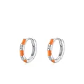 S925 Sterlingsilber Creolen mit oranger Emaille und Zirkon Einlagen für Damen - Oranges Emaille-Modell mit Diamanten (RHE1439)