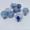 Mini 2cm blue natural stone mushroom crystal carving figurines for home decor - Blue Aventurine