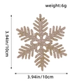 Sparkling golden glitter snowflake hanging decoration, 10cm Christmas tree ornament - 12Pcs/Pack / Khaki Style B