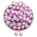 Round light purple iridescent acrylic beads for DIY jewelry and bracelet making - 12mm-30pcs/pack / Purple