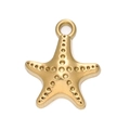 Starfish pendant in gold-plated stainless steel for DIY jewelry making and bracelets - 525# Small Starfish Pendant Only / 13.5*16mm (2 Pieces/Pack) / Gold