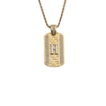 Pendentif carré lettre H avec pierres de zircon sur une chaîne en corde dorée - Pendentif Lettre H-Chaîne 60CM