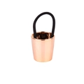 Minimalist rose gold metal ponytail cuff with black elastic hair tie for women - Cylinder Style / Rose Gold