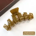 Extra grote 11cm olijfgroene haarklem van acryl voor dik haar en haarstyling - 11CM N-Vorm / Fruitgroen