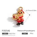 Christmas Santa Claus alloy charm with red and white enamel finish for DIY jewelry - Q Edition Santa Claus (PJ92546)