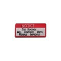 Rechteckiger Emaille-Anstecker in Rot und Silber mit Motivations-Spruch-Design - Rot-Weiß Warnung Stil (QHXZ594)
