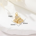 Ciondolo a farfalla in oro 14K con zirconi luminosi, misura 15,6mm x 18,4mm - 15.6mm*18.4mm / Oro 14K-h-12574