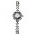 Elegante Damen-Quarzuhr mit Strass-Lünette und luxuriösem Armband im Schmuckstil - Silber